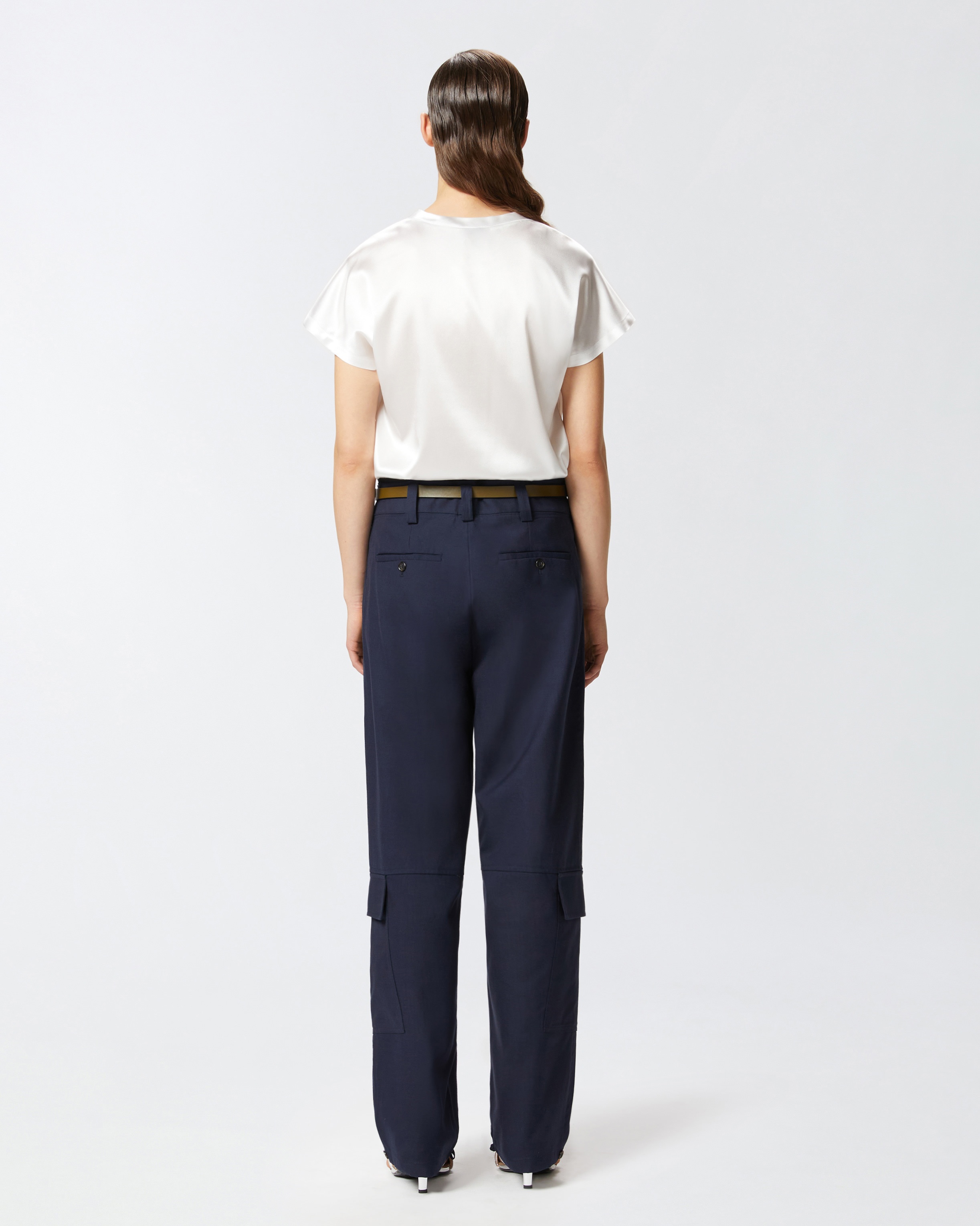 SATIN BLOUSE WITH CAP SLEEVES - 4