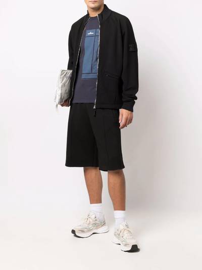 Stone Island Shadow Project logo-patch knee-length Bermuda shorts outlook