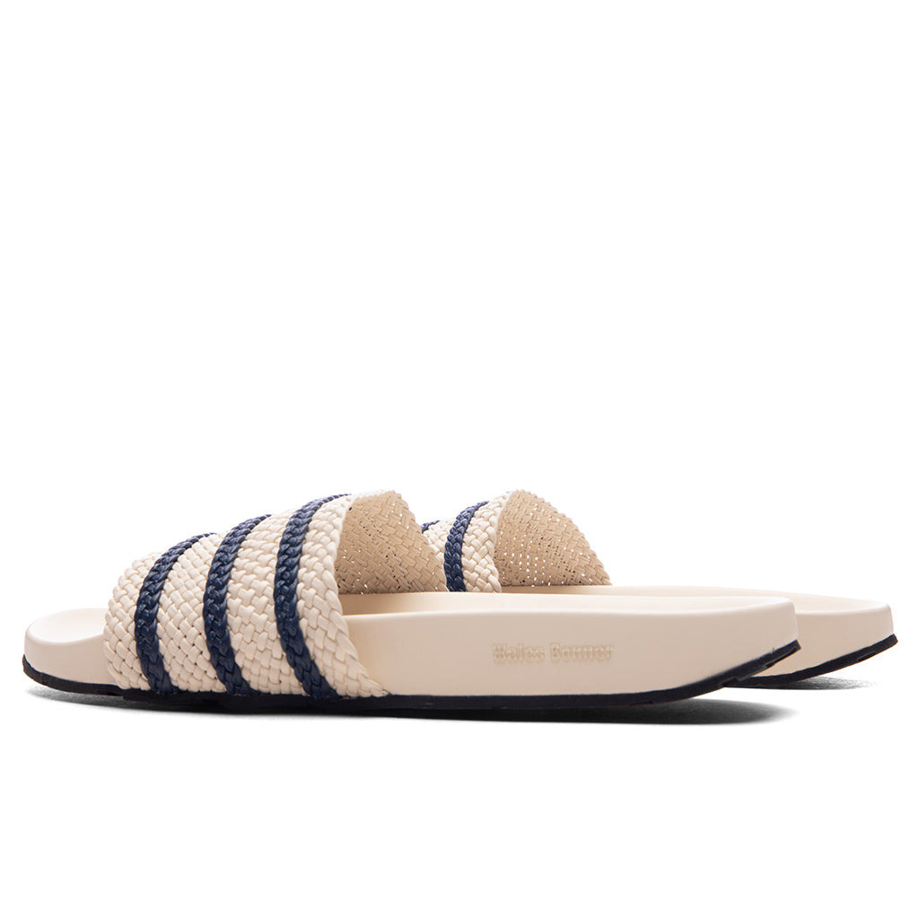 ADIDAS ORIGINALS X WALES BONNER ADILETTE - WONDER WHITE/NIGHT INDIGO - 3