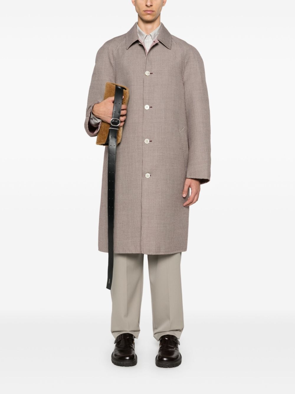 houndstooth-print coat - 2