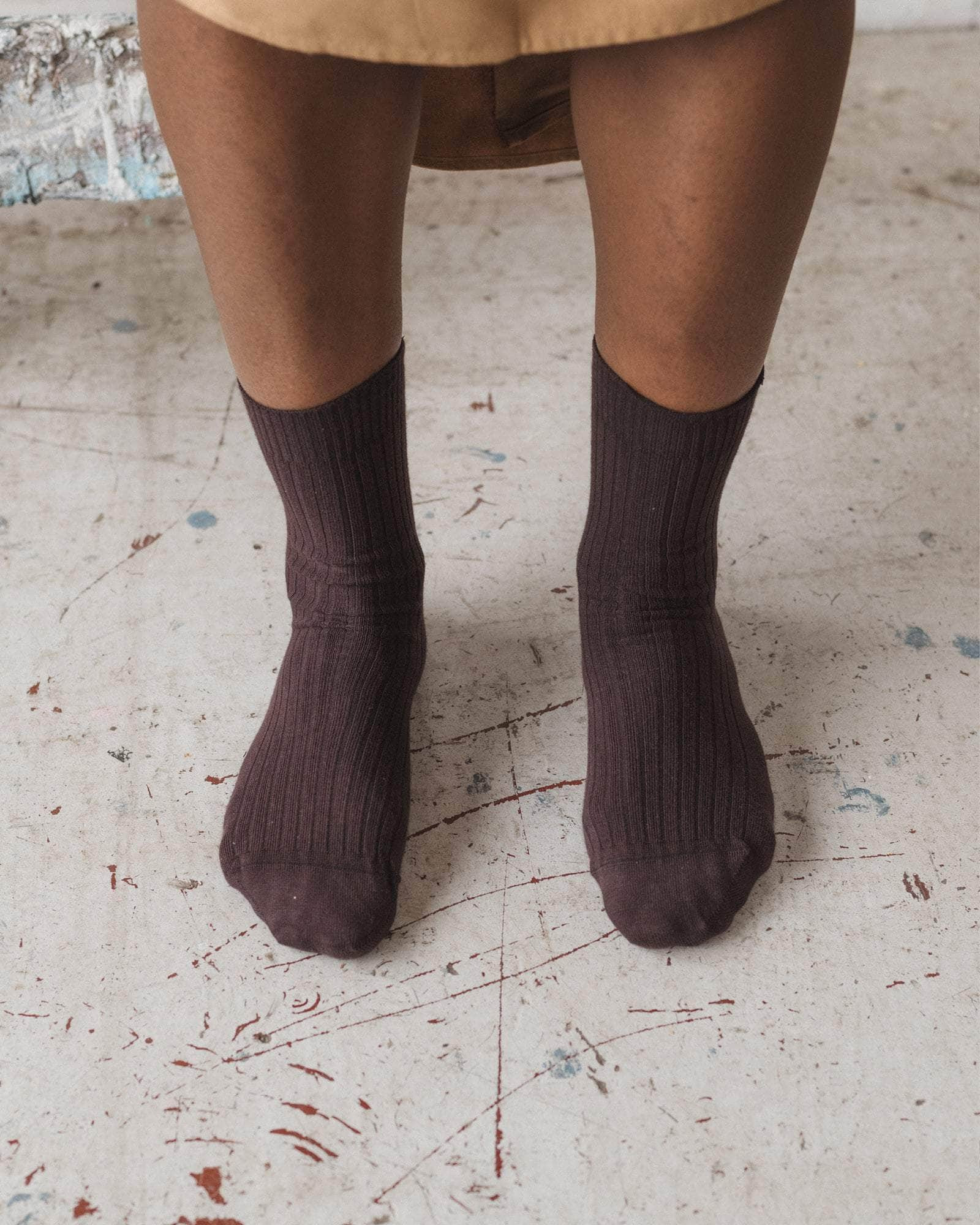 Pack - 3 Rib Overankle Socks - Organic Cotton Rib - 4