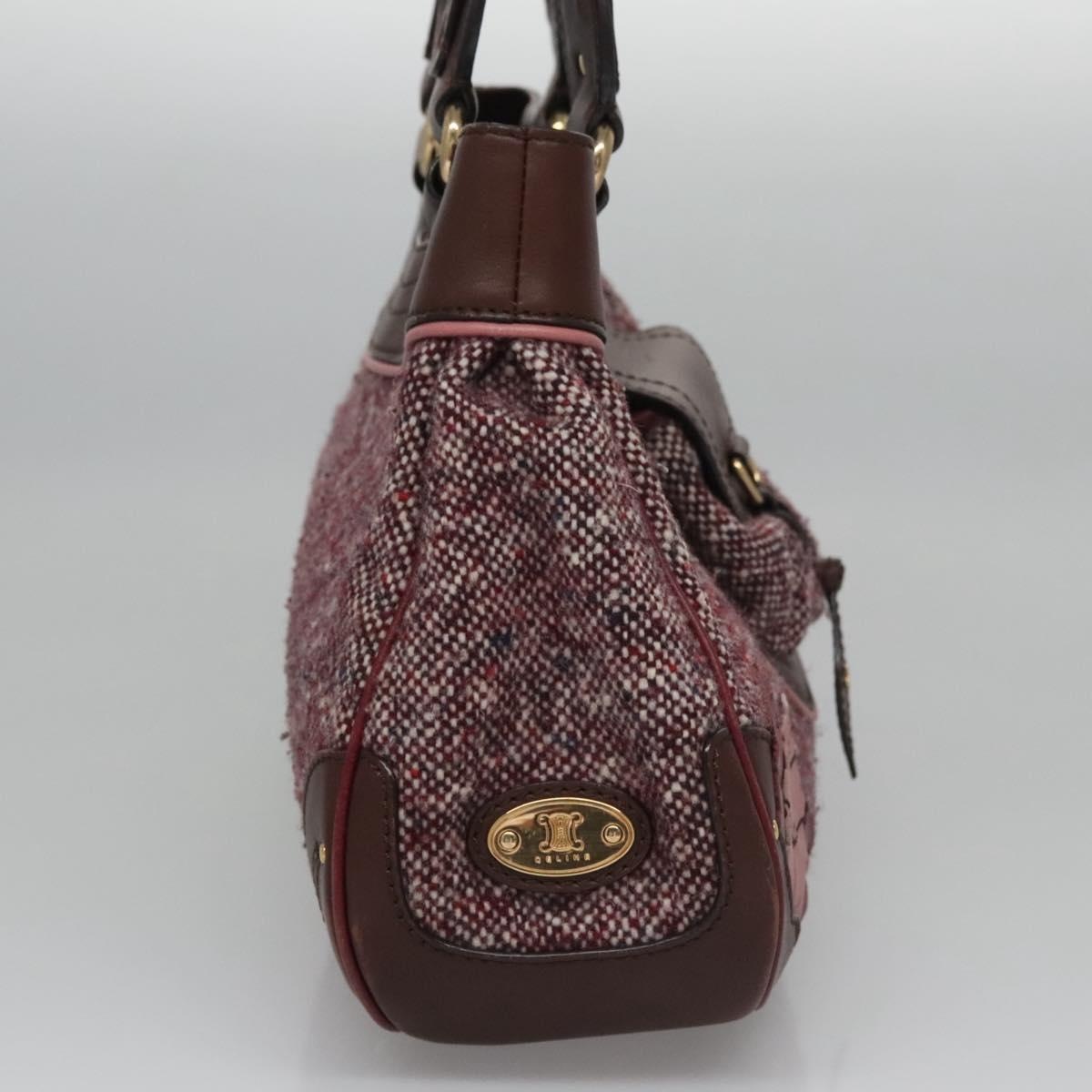 CELINE Hand Bag Wool Leather Gold Brown - 4