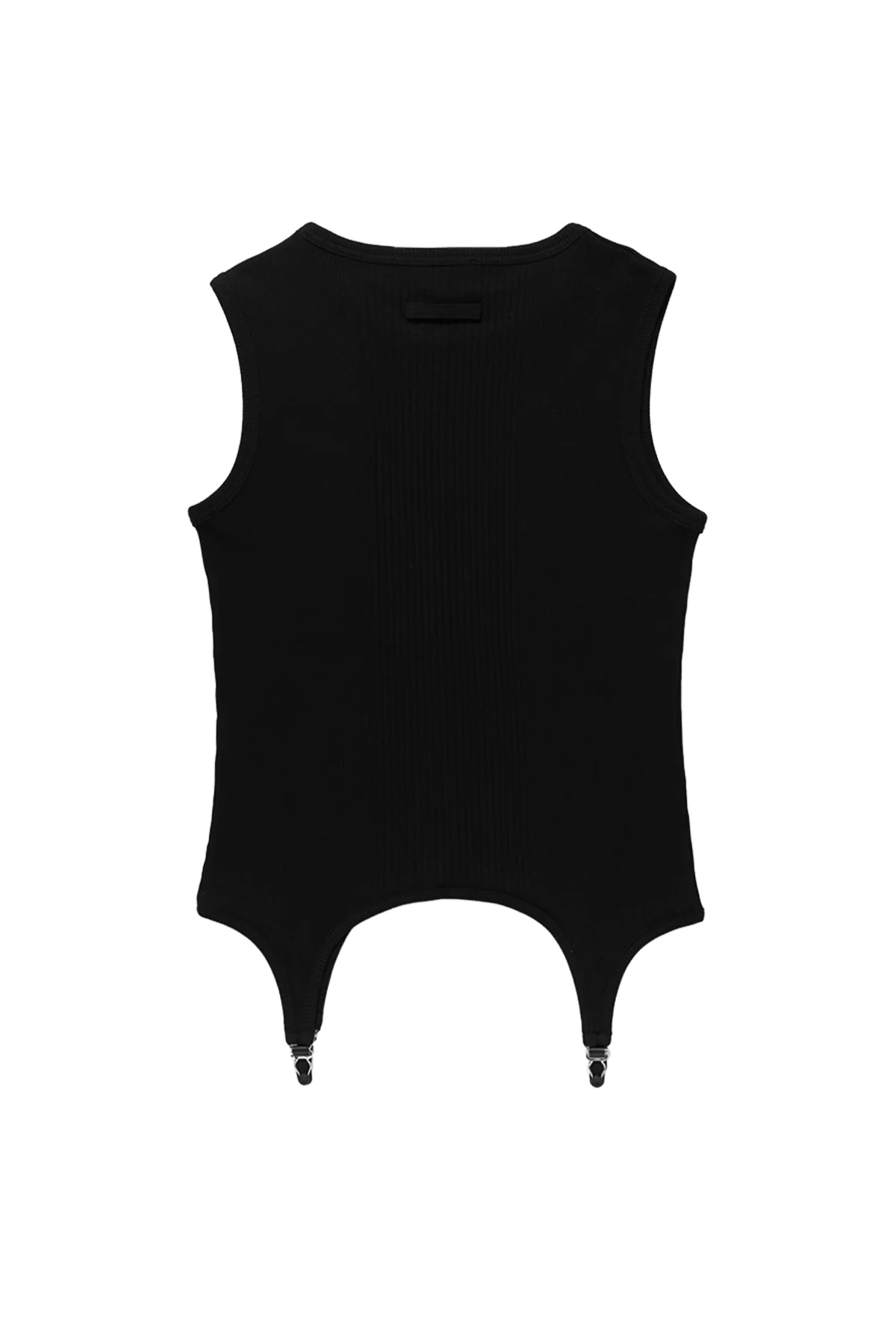 Jean Paul Gaultier 'The Garter' Ribbed Tank Top Black - 2