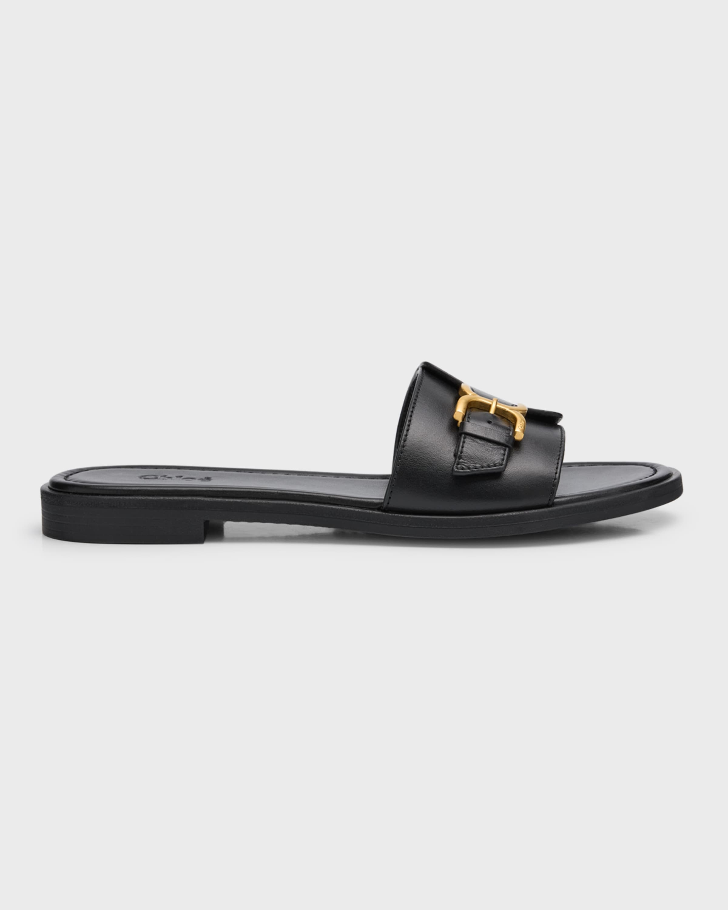 Neiman Marcus Chloe Logo Slide Sandal Chloé Marcie Leather Buckle