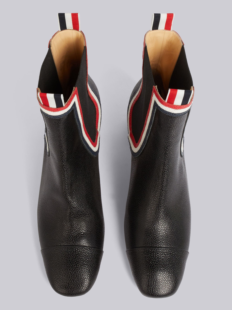 Black Pebbled RWB Framed Chelsea Boot 4