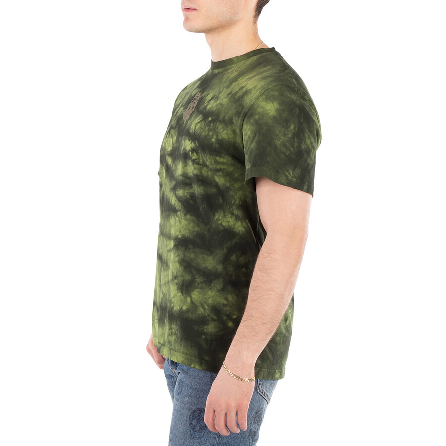 Alexander Mcqueen Men's Green Washed Dye T-Shirt - 4