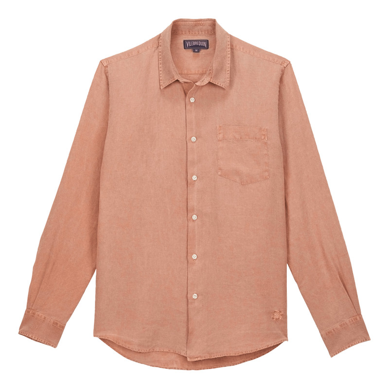 Men Linen Shirt Solid 1