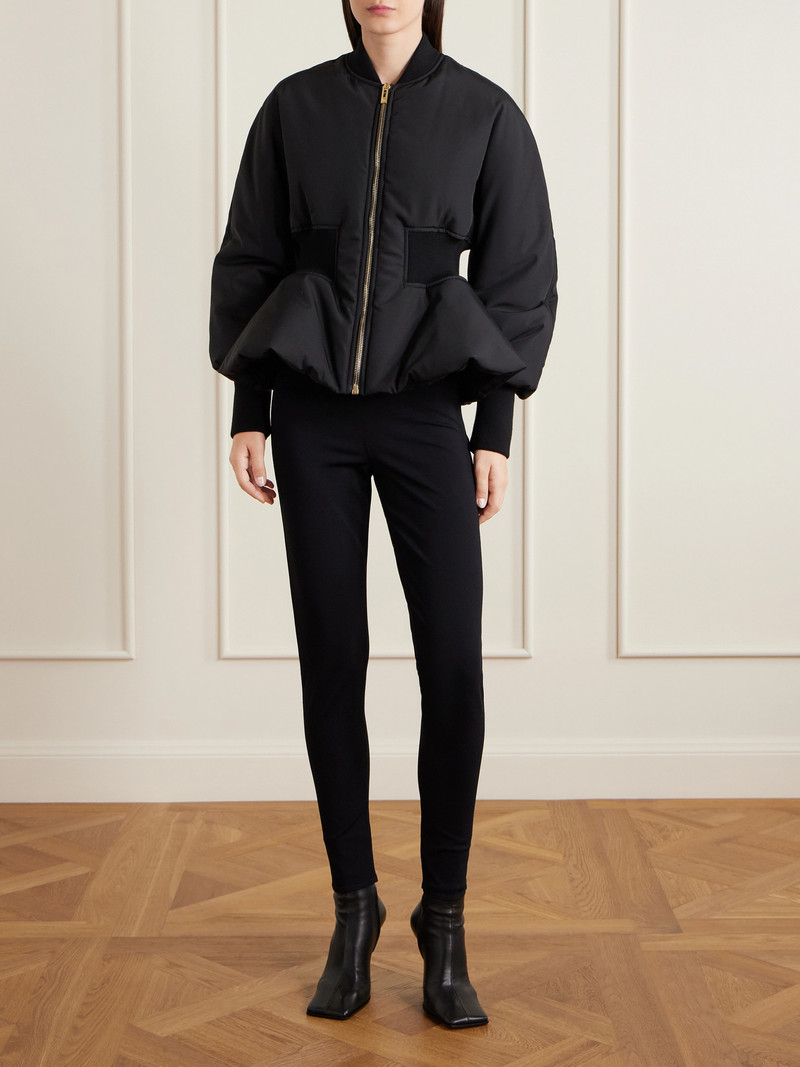 Alaïa Paneled Ribbed-knit And Stretch-jersey Leggings outlook