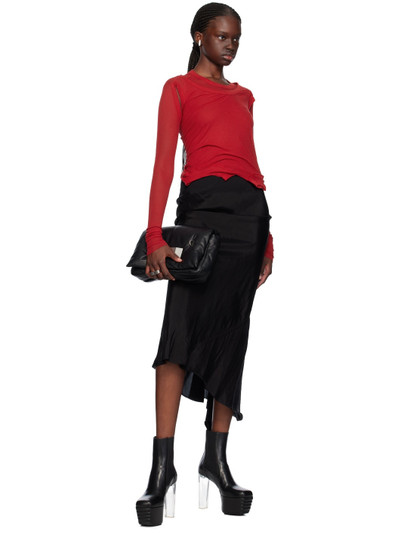Rick Owens Red Cropped Banana Long Sleeve T-Shirt outlook