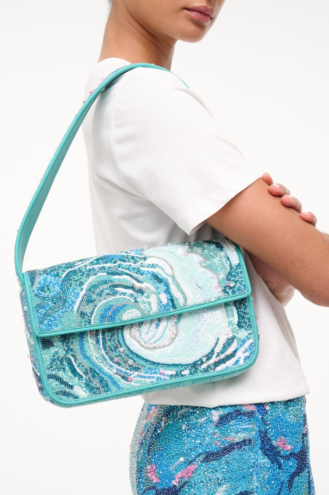 STAUD TOMMY BEADED BAG TIDAL WAVE - 2