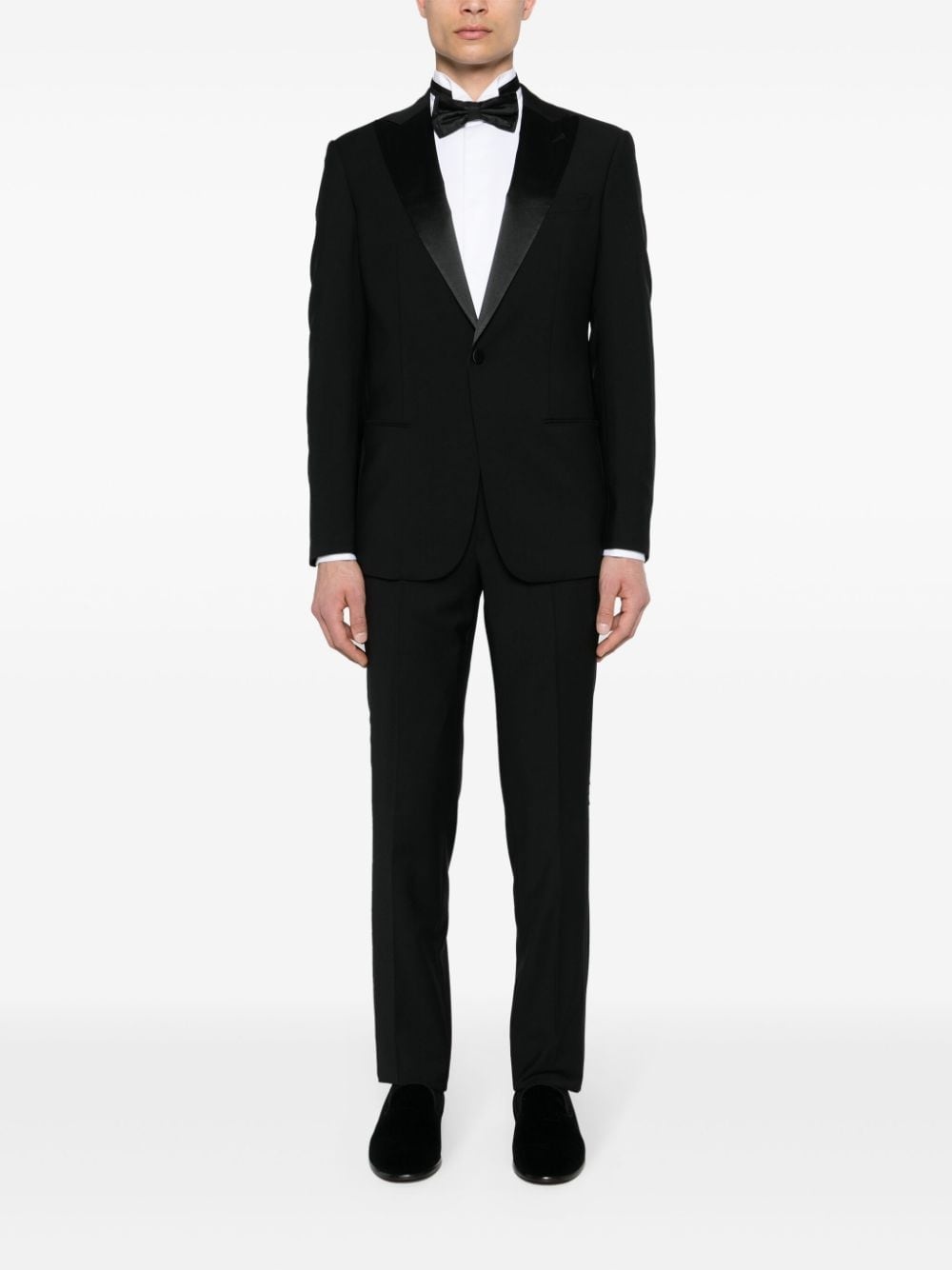 contrast wool single-breasted suit - 2