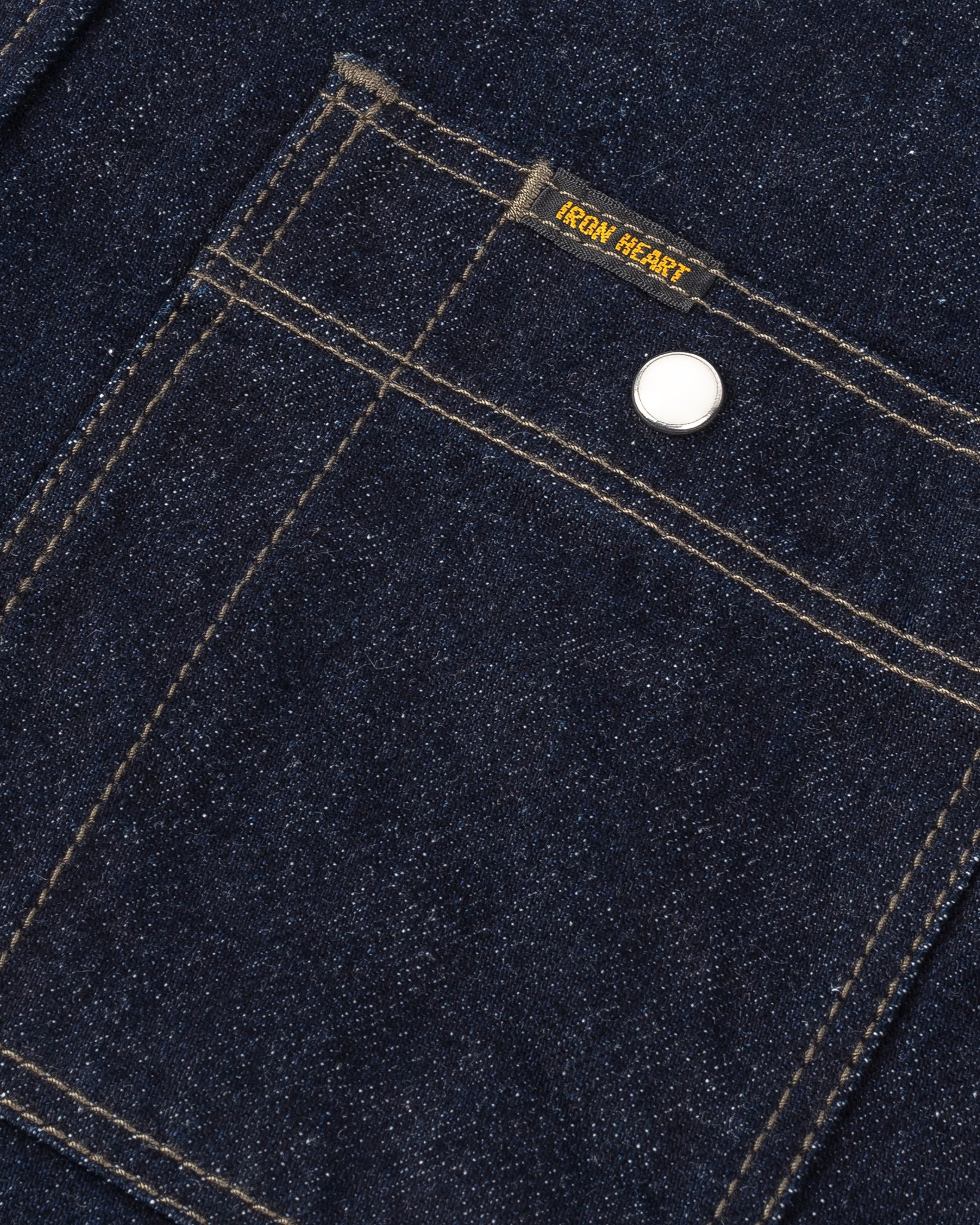IHSH-326-IND 12oz Selvedge Denim Work Shirt With Snaps - Indigo - 17