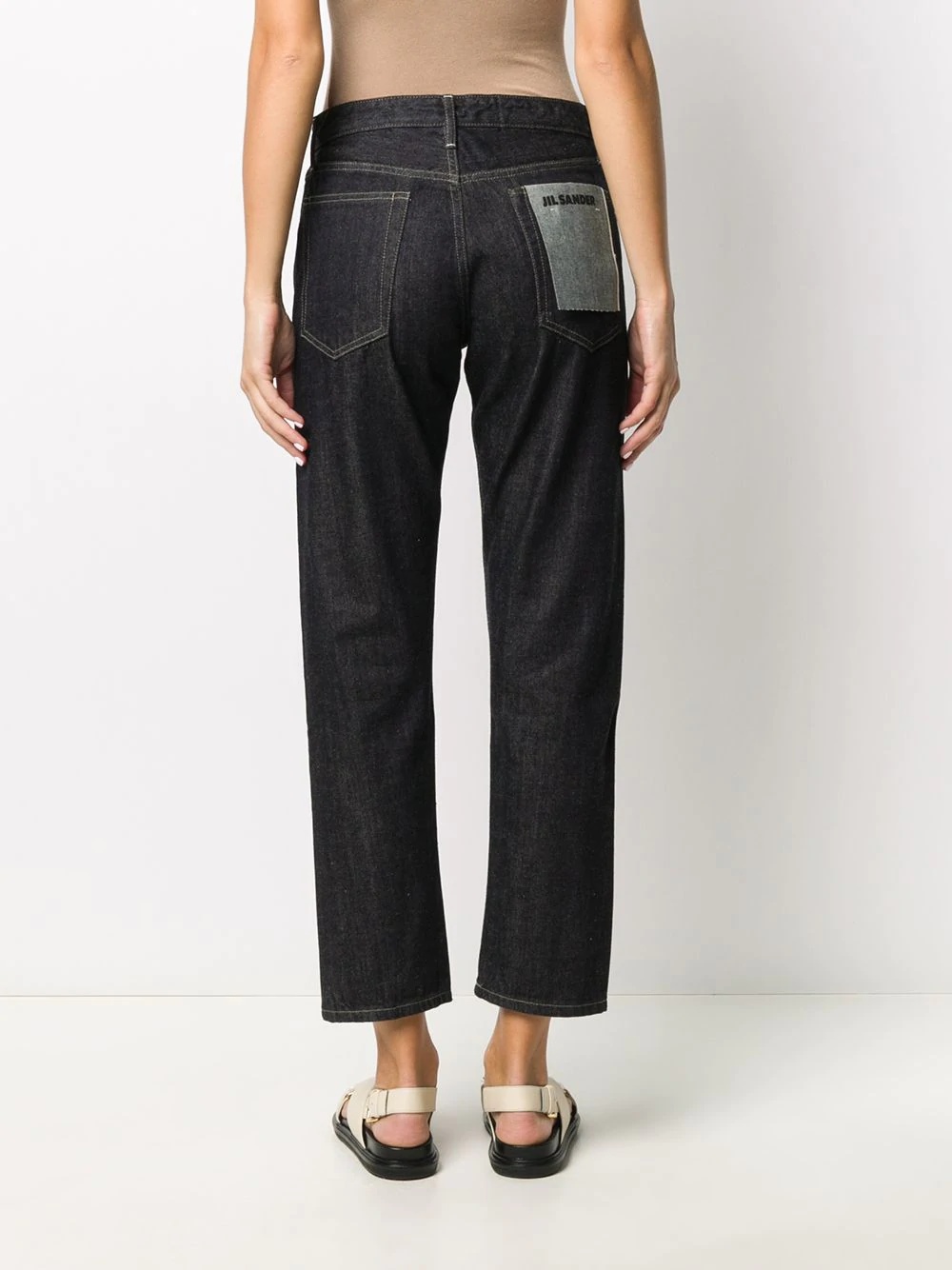 five-pocket style cropped jeans - 4