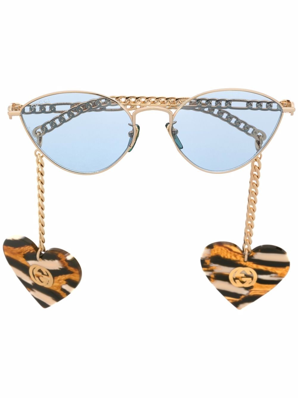 heart-charm cat-eye sunglasses - 1