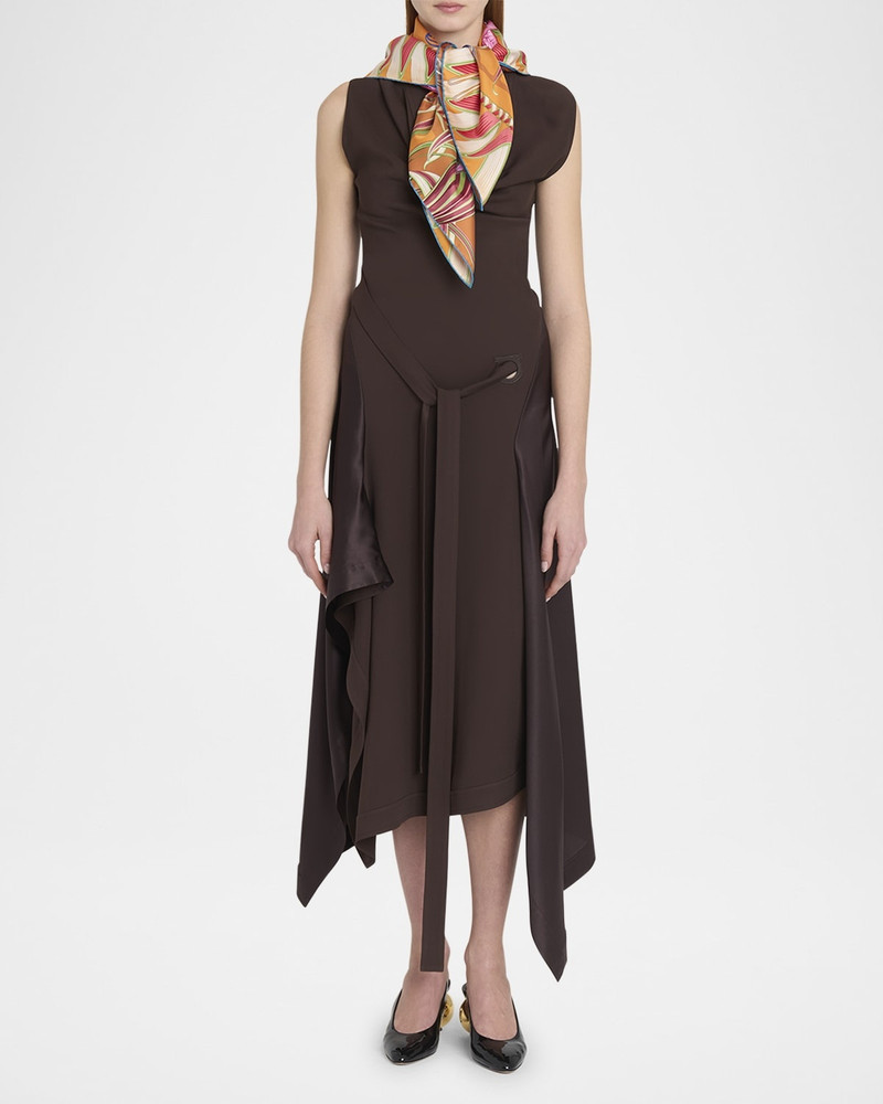 FERRAGAMO Giadafly Arancio Print Silk Foulard Scarf outlook