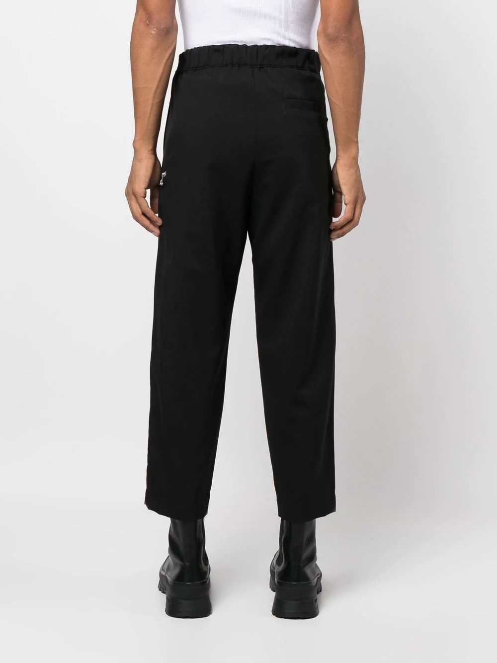 belted-waist straight trousers - 4