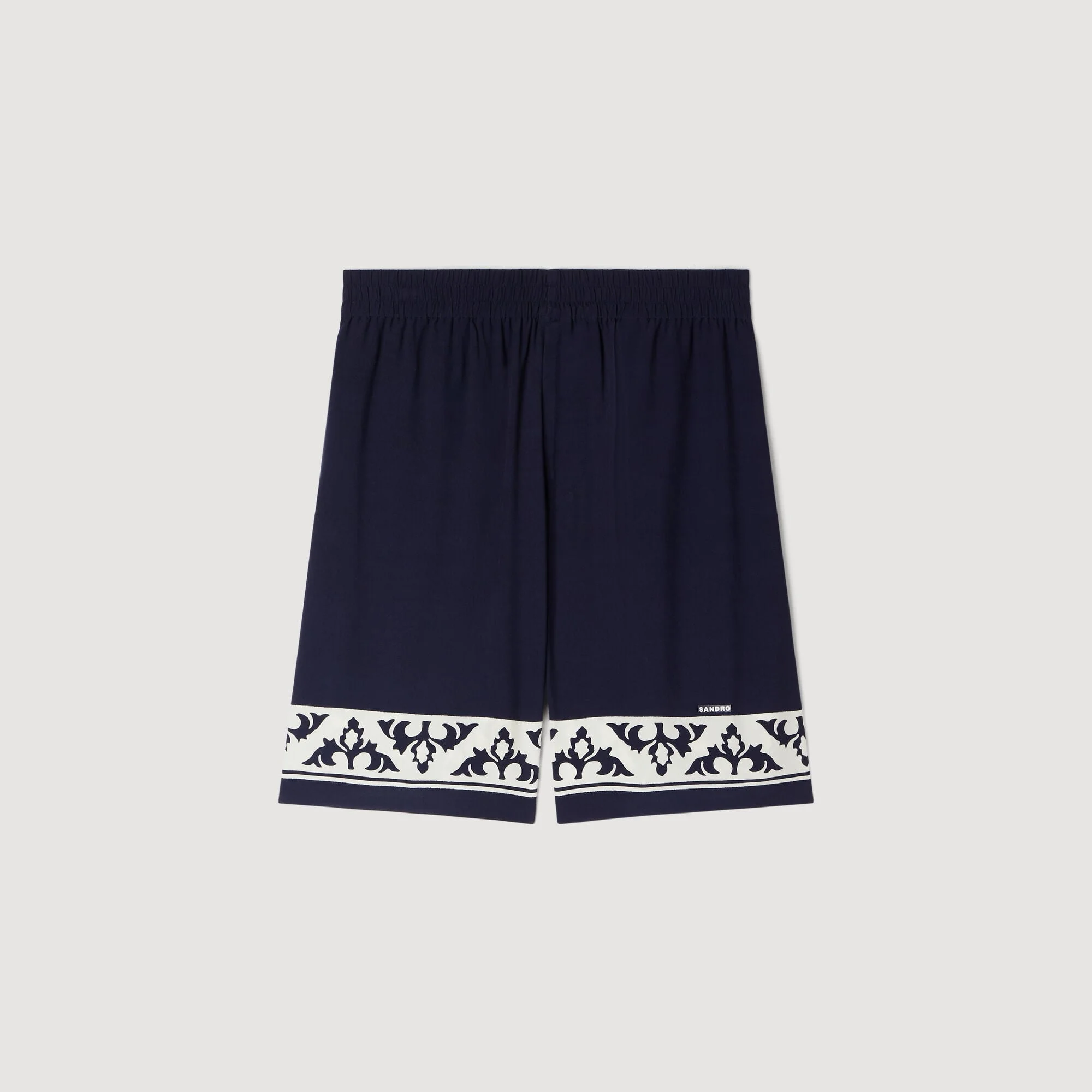 CONTRAST PATTERN FLOWY SHORTS - 1