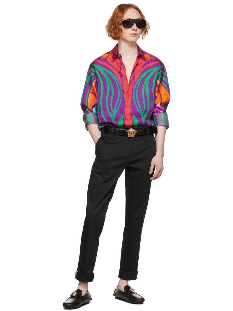 Black Croc-Embossed Medusa Belt 3