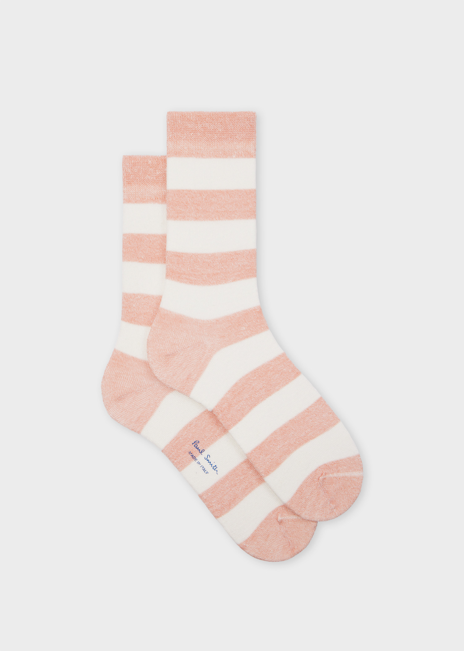 Women's Pink and White Stripe Socks - 1