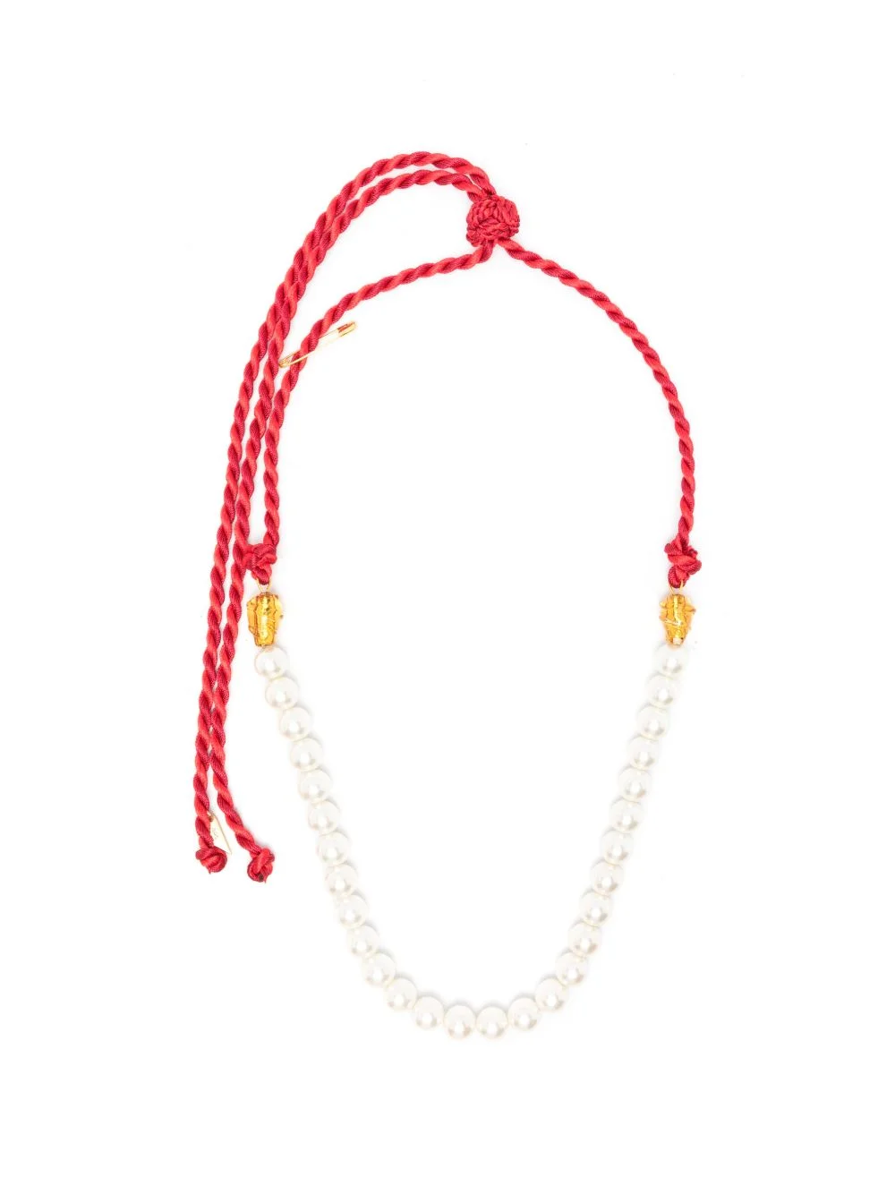 braided rope glass-bead necklace - 1