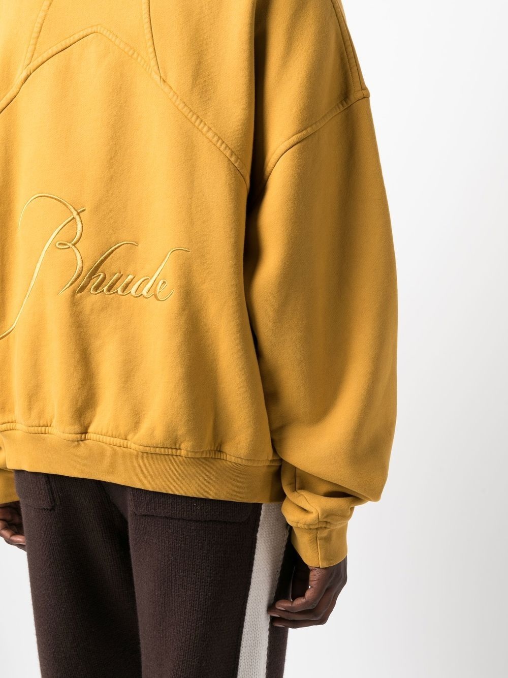 logo-embroidered panelled sweatshirt - 5