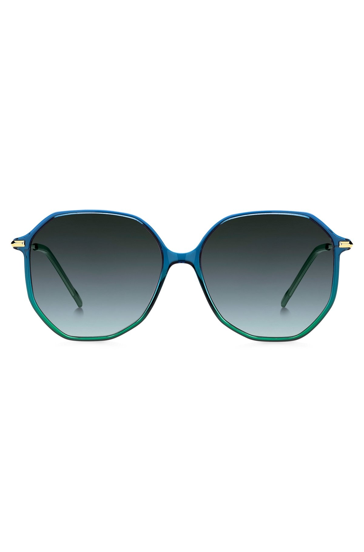 TUBULAR-TEMPLE SUNGLASSES WITH BLUE-GREEN FRAMES - 3