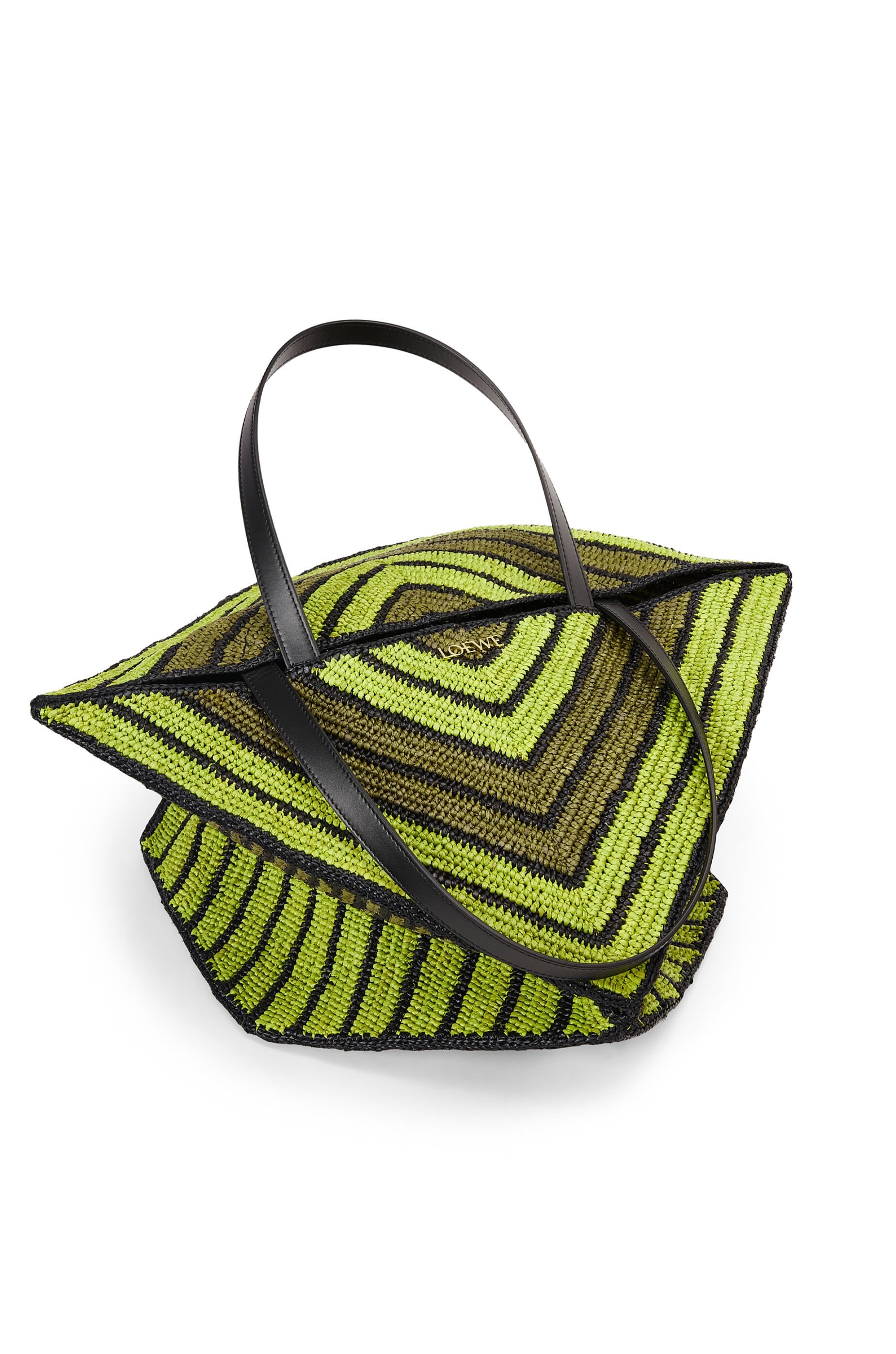 XL Puzzle Fold Tote in raffia - 5