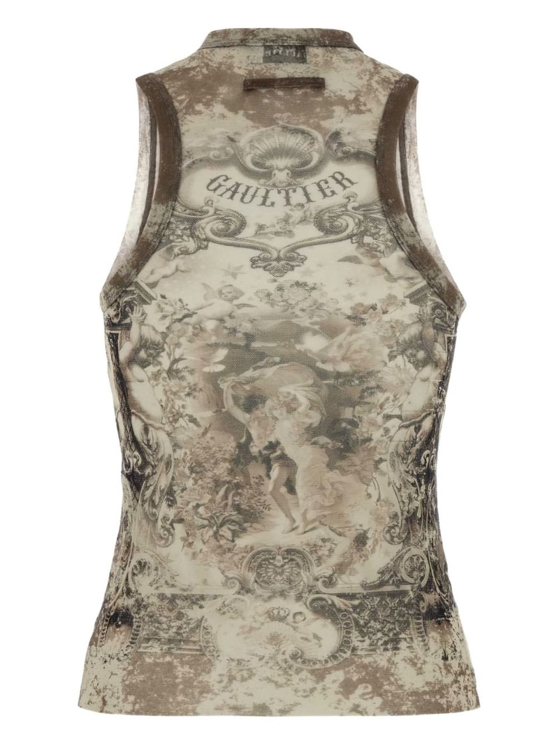 Jean Paul Gaultier graphic-print sleeveless top outlook