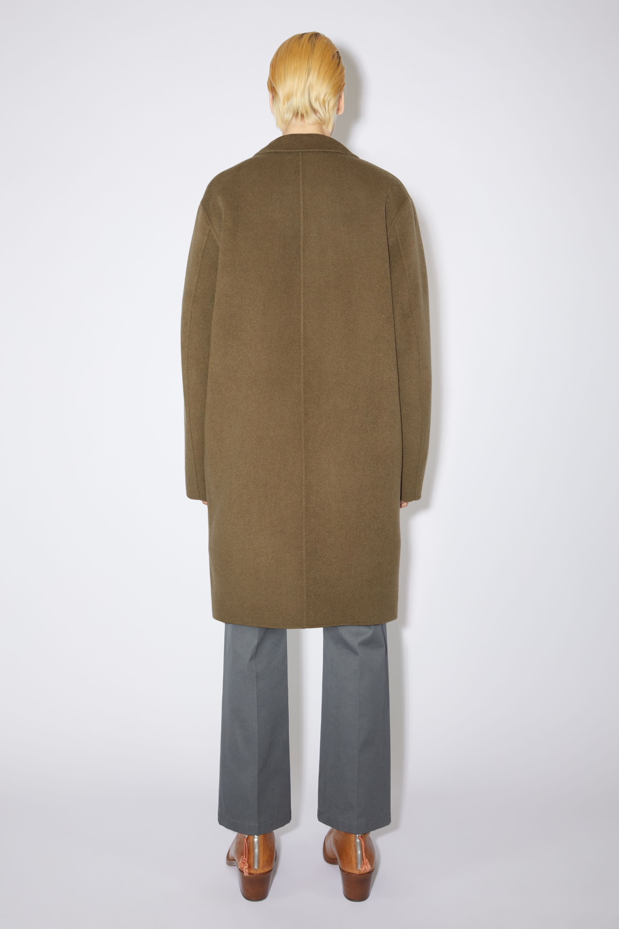 Single breasted coat - Khaki green - 3