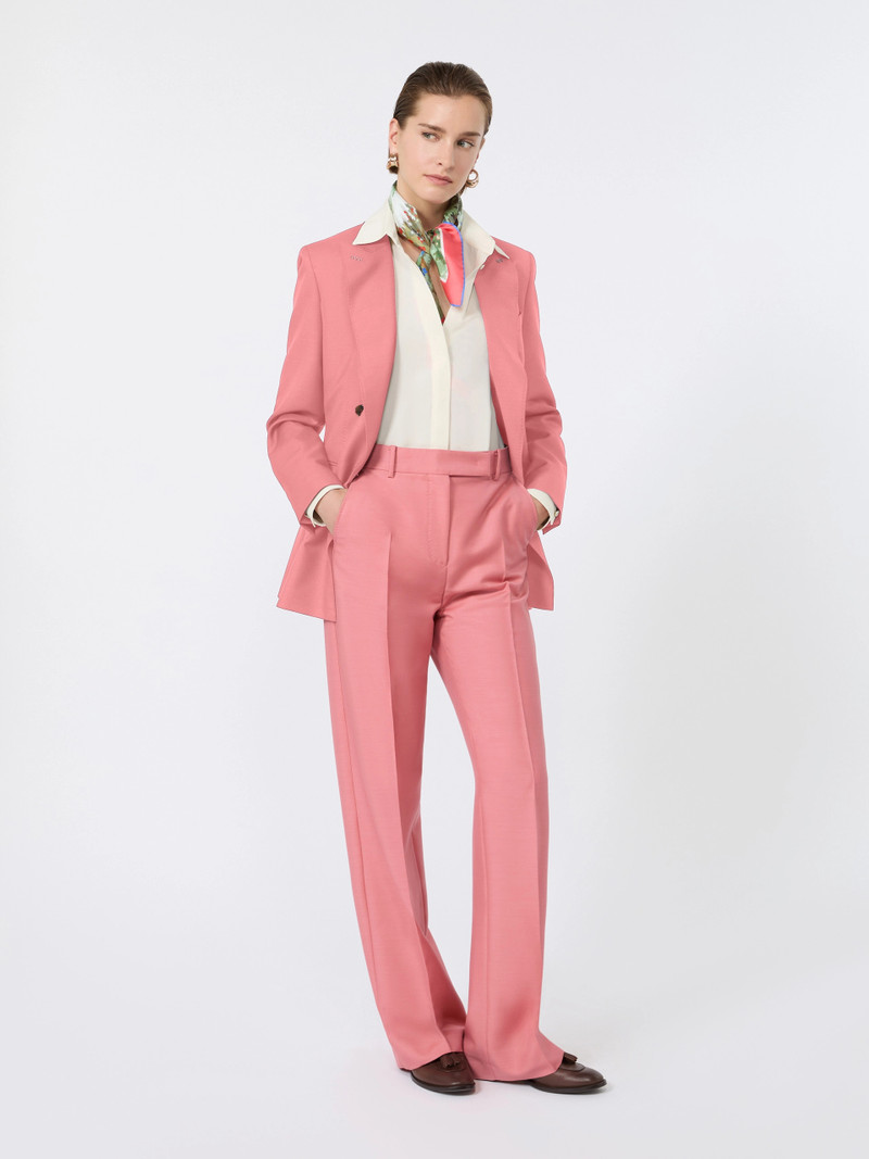 Max Mara STAFFA Wool, mohair and silk double-breasted blazer - CORAL outlook
