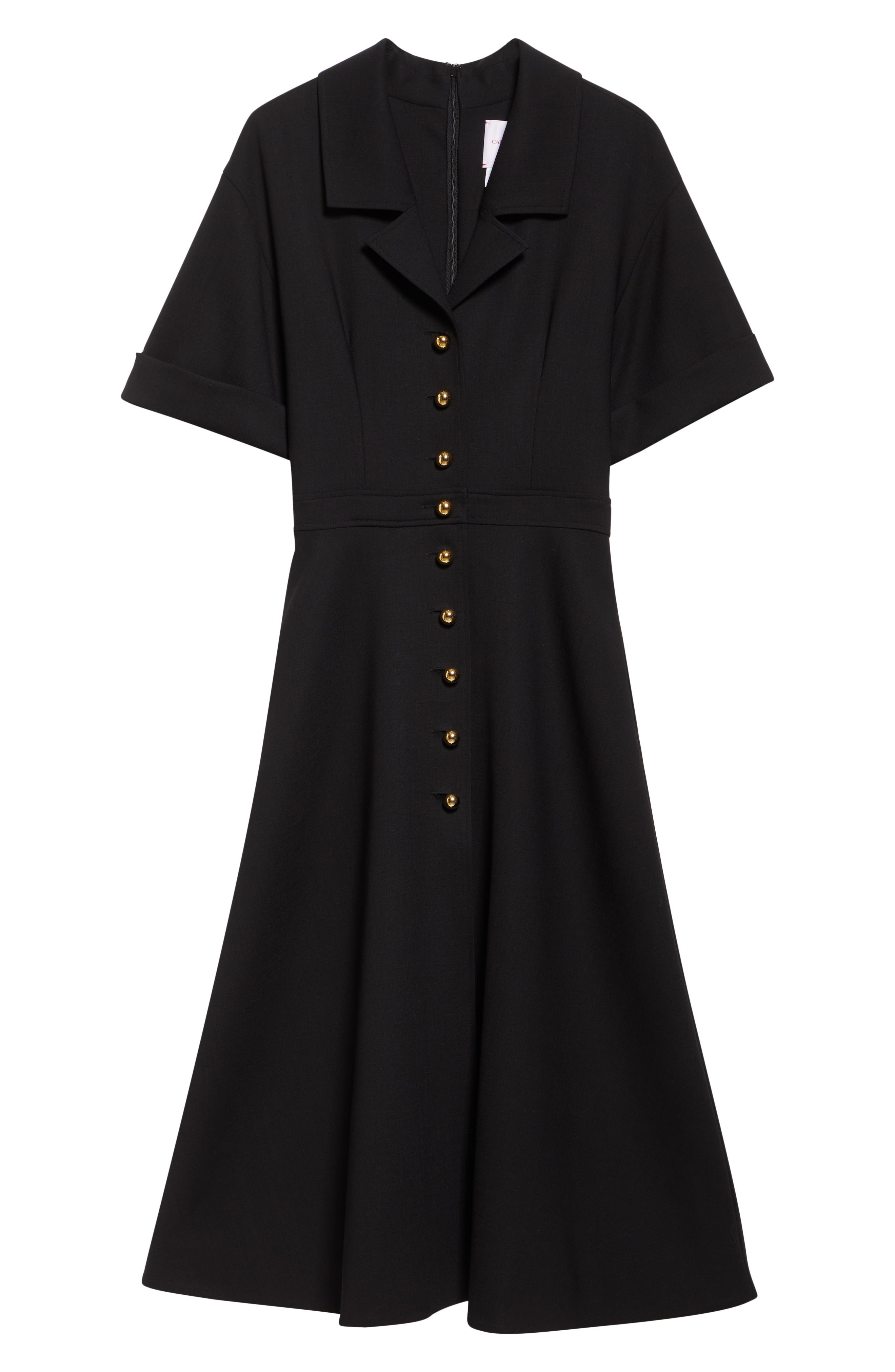Carolina Herrera Stretch Virgin Wool Midi Dress in Black at Nordstrom - 6