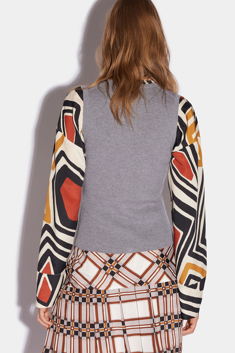 DSQUARED2 RIBBED SLEVELESS CARDIGAN outlook