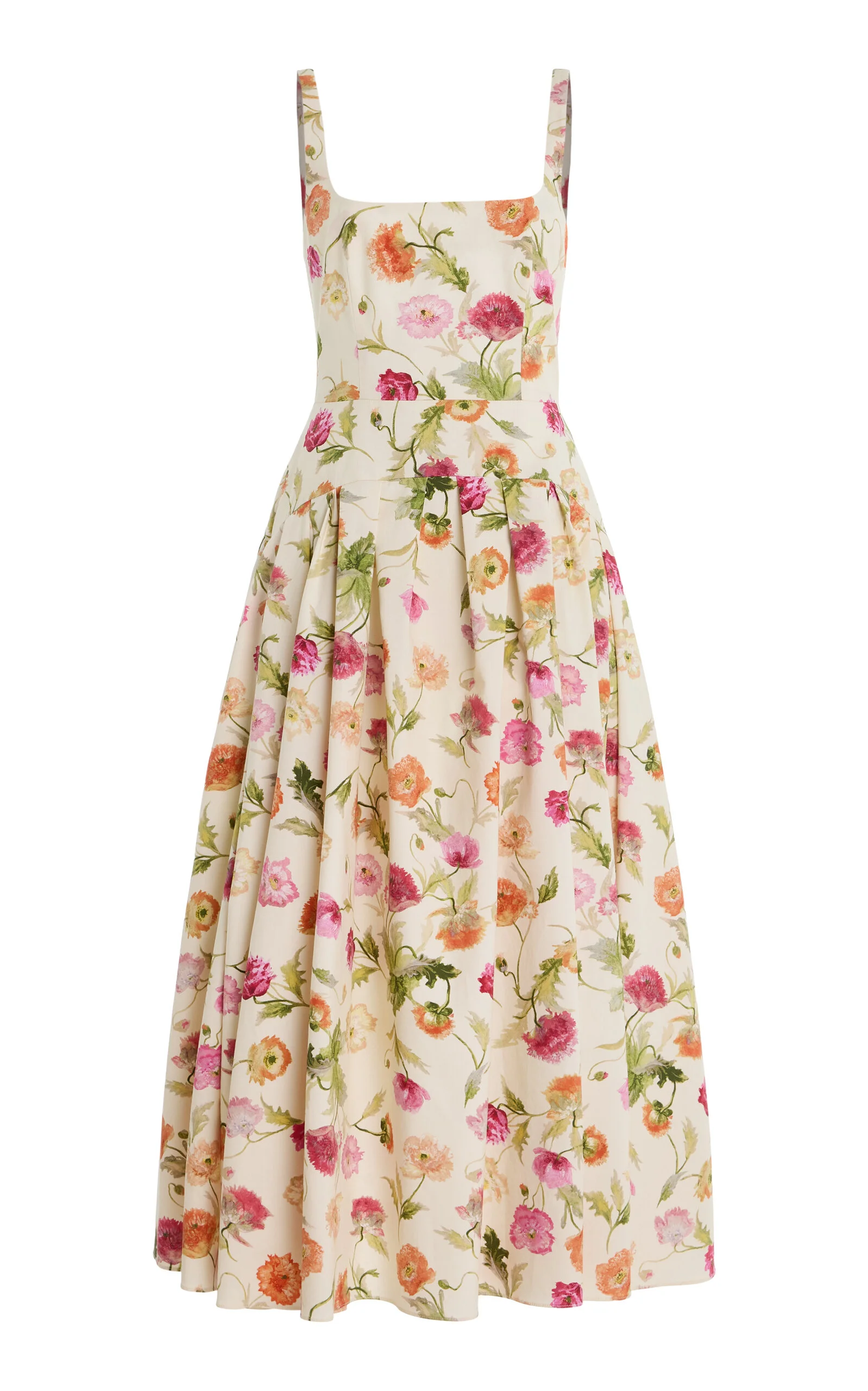 Floral Stretch-Cotton Dress neutral - 1