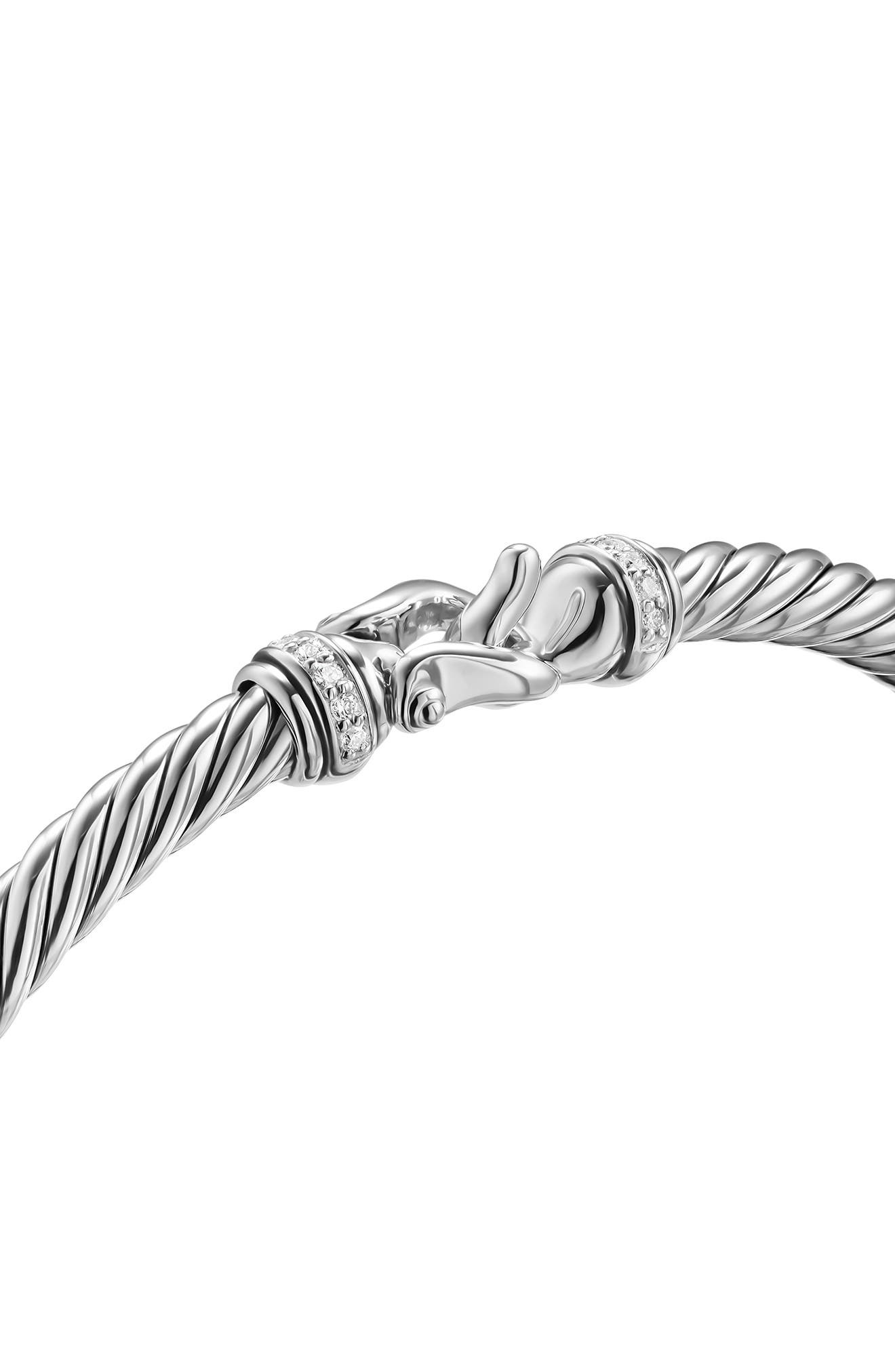 David Yurman Cable Flex Buckle Bracelet in Sterling Silver with Diamonds at Nordstrom - 4