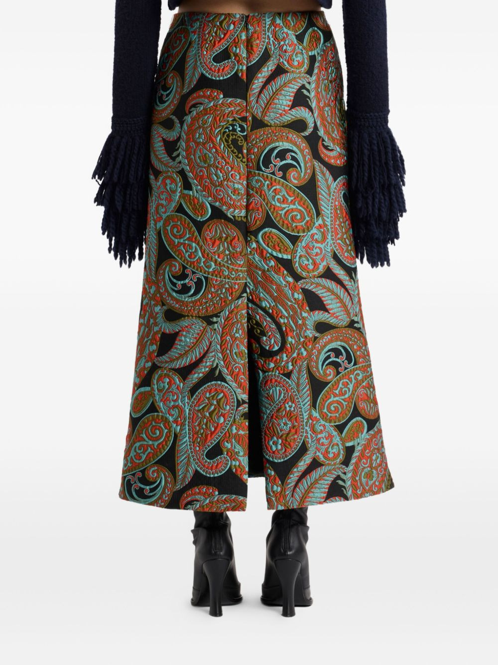 paisley jacquard skirt - 4