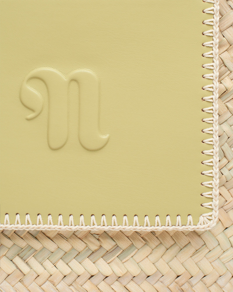 THE BEACH BAG - Raffia tote - Natural/lime/creme 6