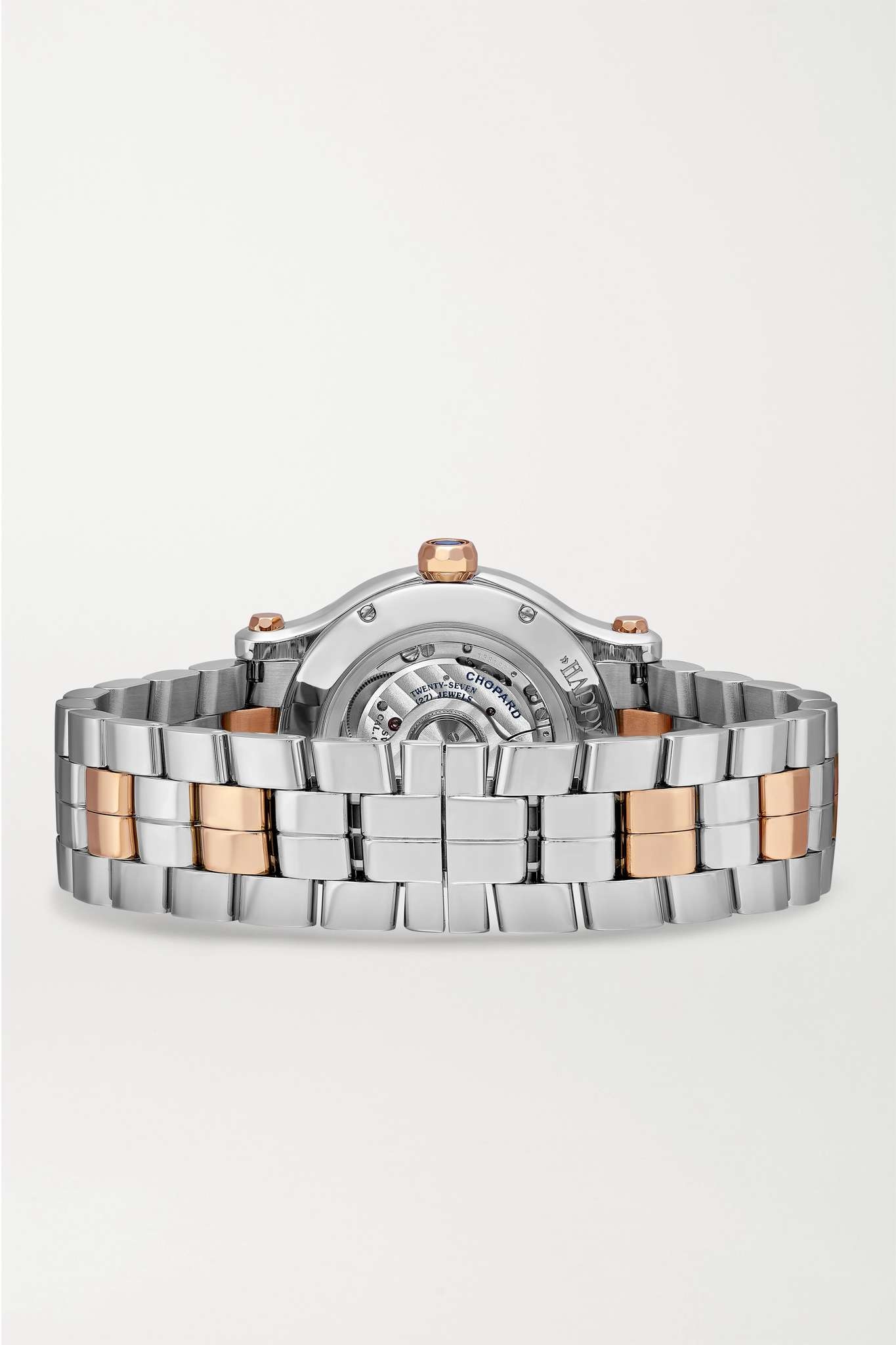 Happy Sport Automatic 33mm 18-karat rose gold, stainless steel and diamond watch - 6