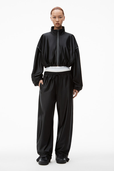 Alexander Wang cropped track jacket in satin jersey outlook