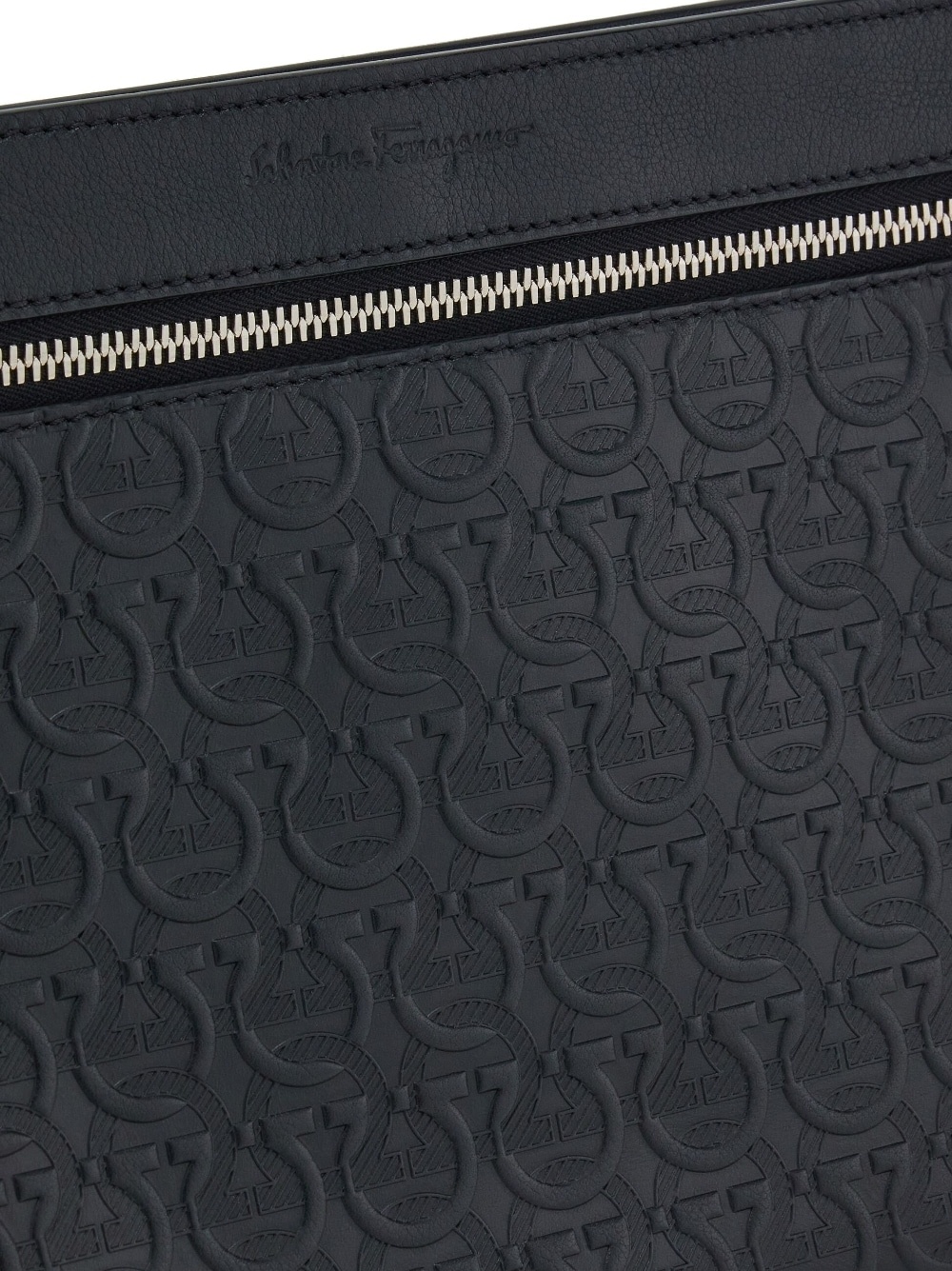 Gancini embossed zipped clutch - 4