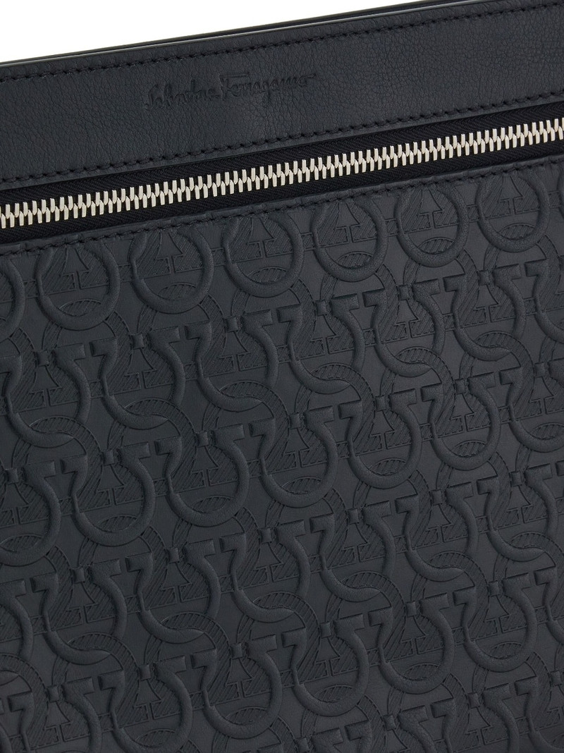 Gancini embossed zipped clutch 4