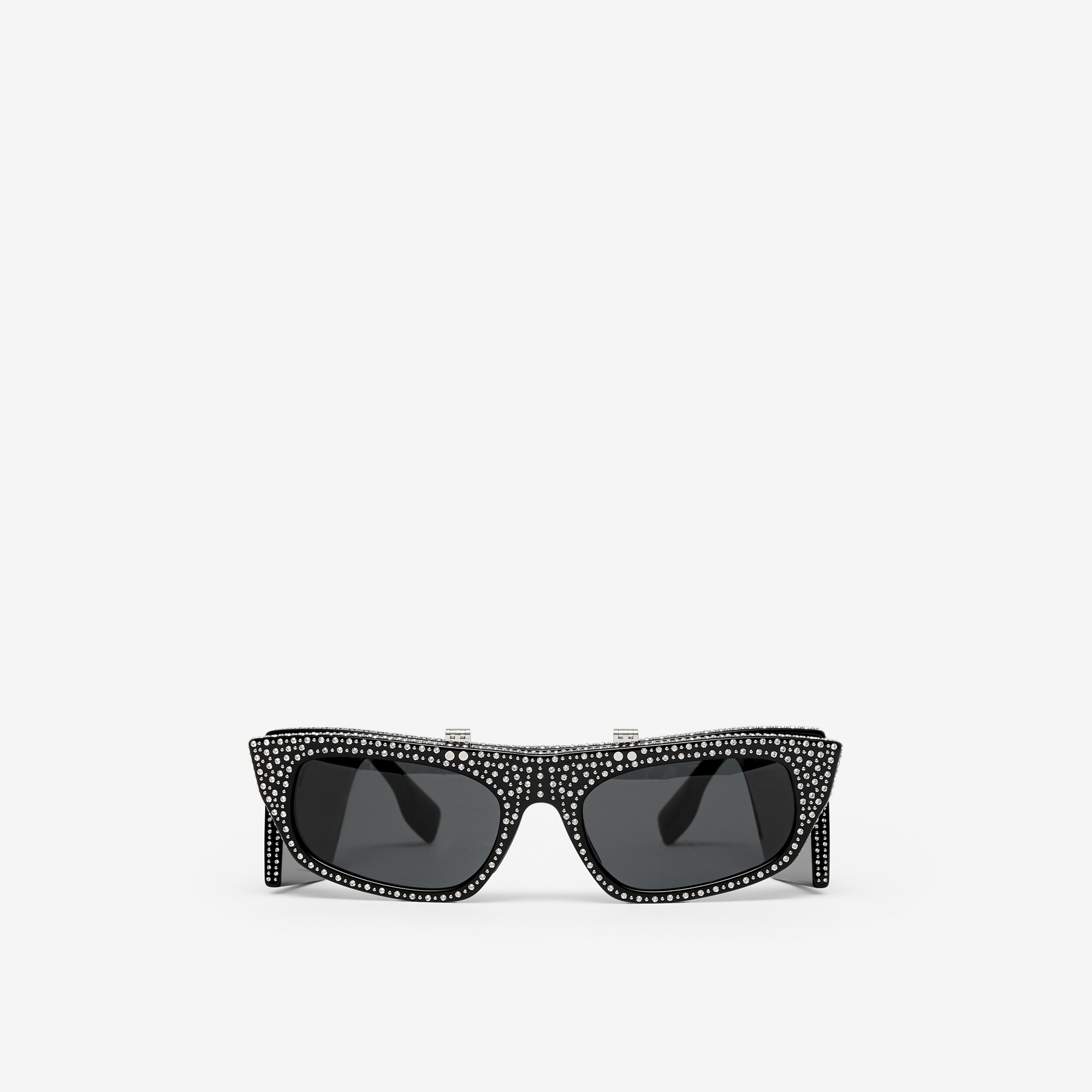 Crystal Flip-up Cat-eye Frame Palmer Sunglasses - 1