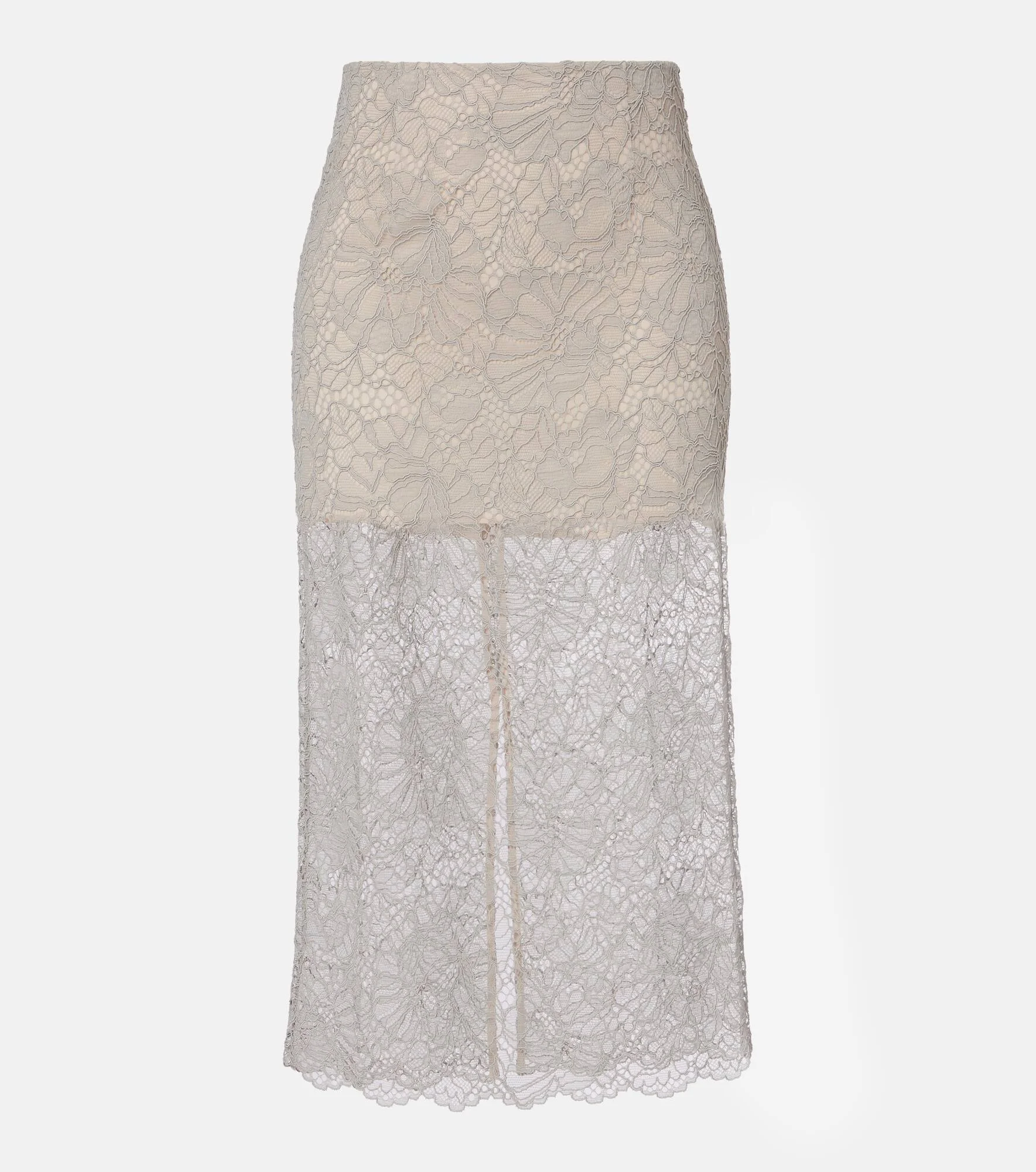 Floral lace guipure pencil skirt - 1