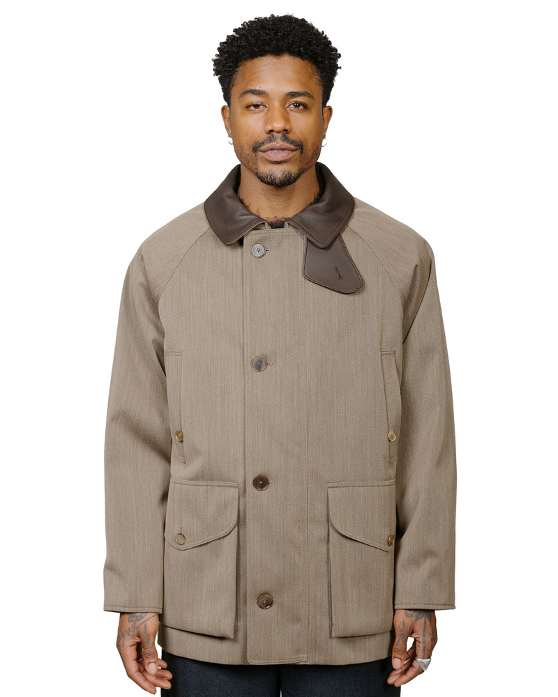AURALEE Wool Cavalry Twill Laminate Hunting Blouson Olive Brown outlook