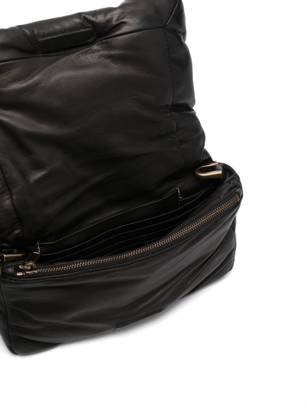 logo-plaque leather shoulder bag - 5