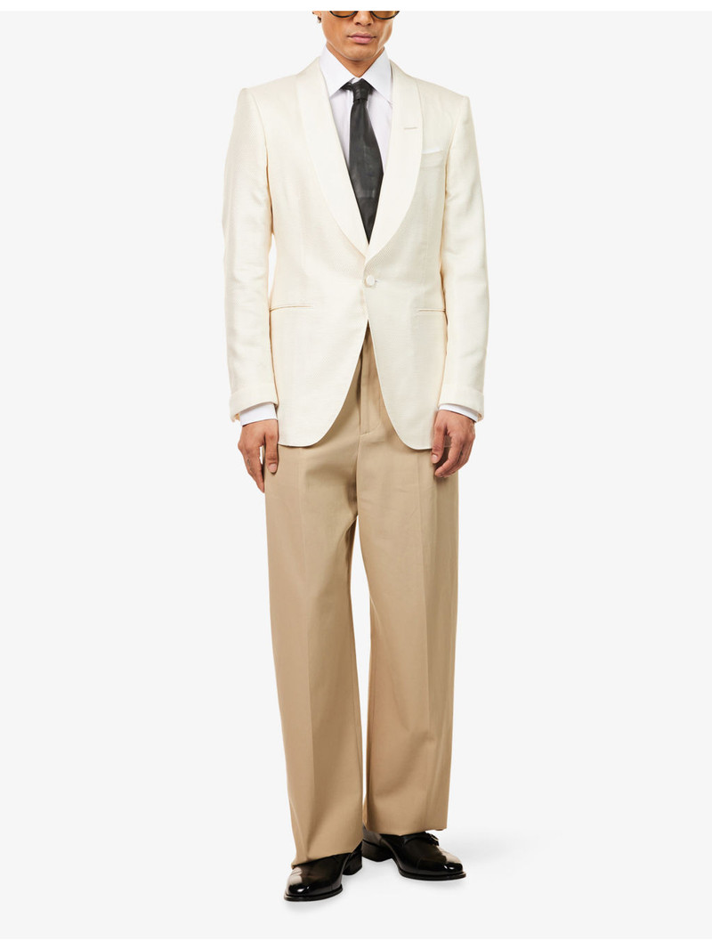 TOM FORD Textured Shawl-Lapels Woven Blazer outlook