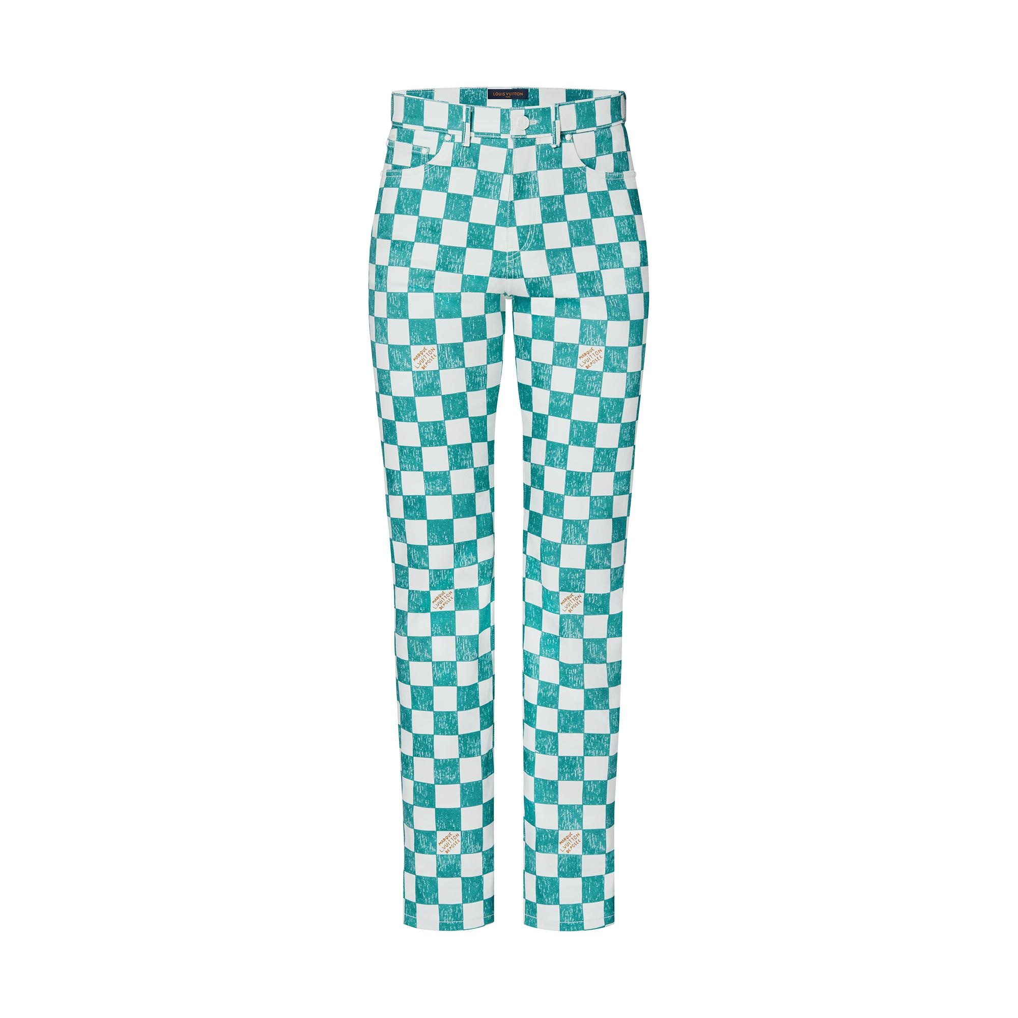 Damier Regular Denim Pants - 1