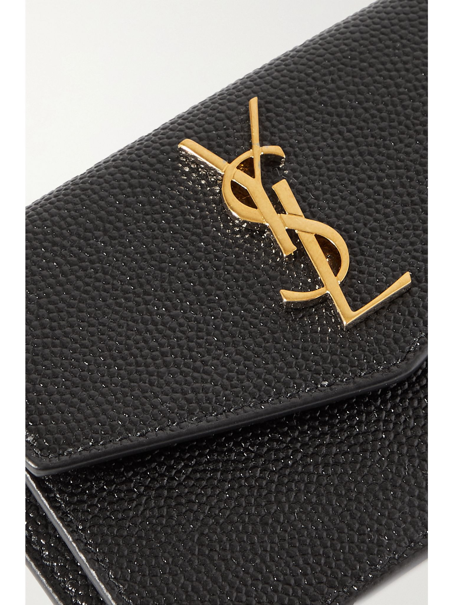 Uptown textured-leather cardholder Black - 4