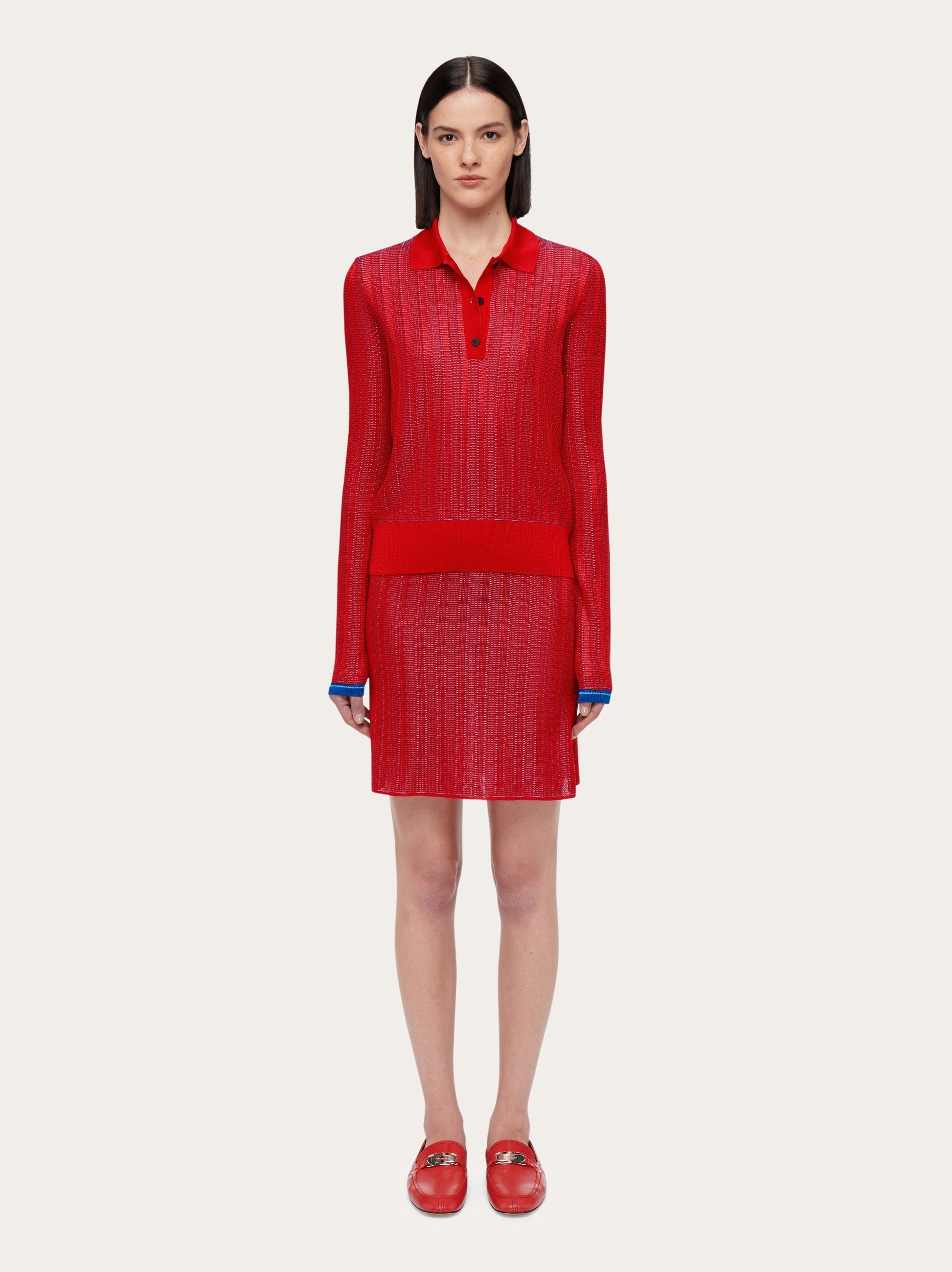 Long sleeved polo shirt dress - 5