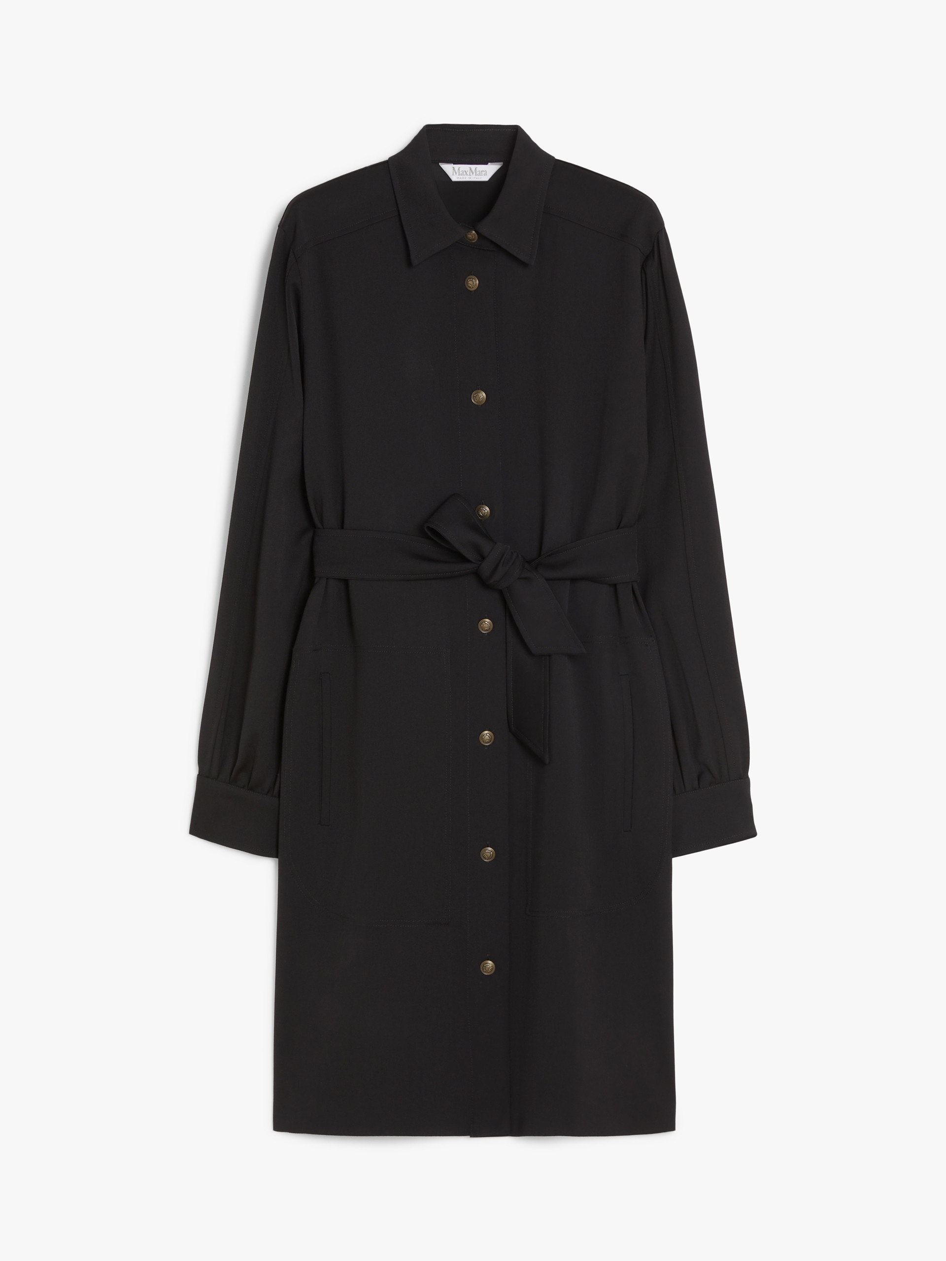 KIM Wool satin shirt dress - 1