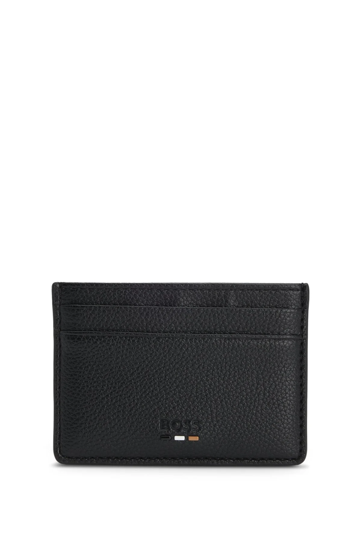 GRAINED FAUX-LEATHER CARD HOLDER WITH SIGNATURE DETAILS - 1